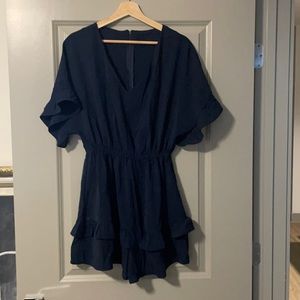 Like New Navy Romper With Sleeves